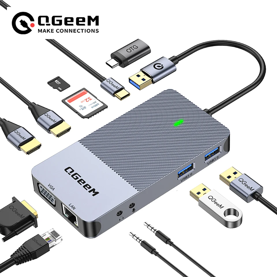 Smart Home Hub 2 - Stacja dokująca QGeeM USB 3.0, Hub