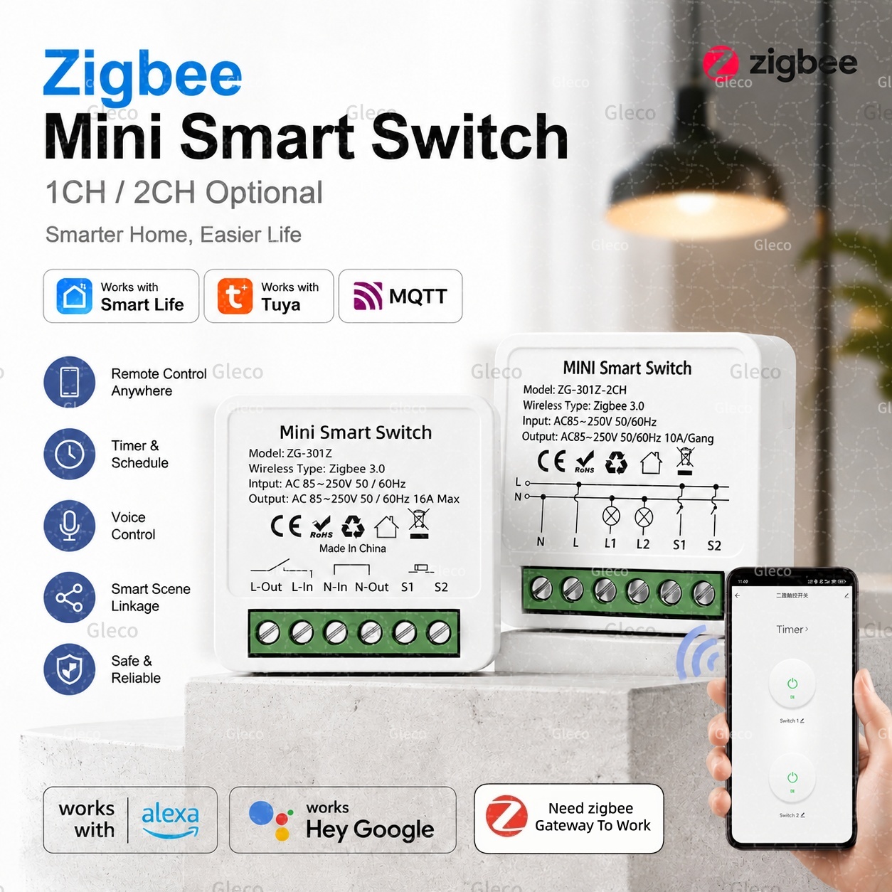 Inteligentny przełącznik Zigbe – Smart Home Hub 2 recenzja i cena